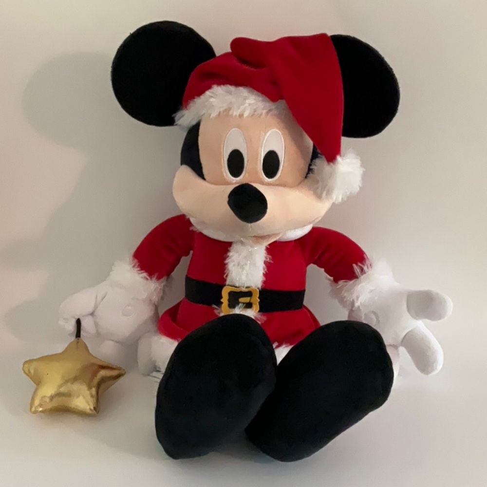 Festive Disney Mickey Mouse Plush Toy in Santa Outfit
